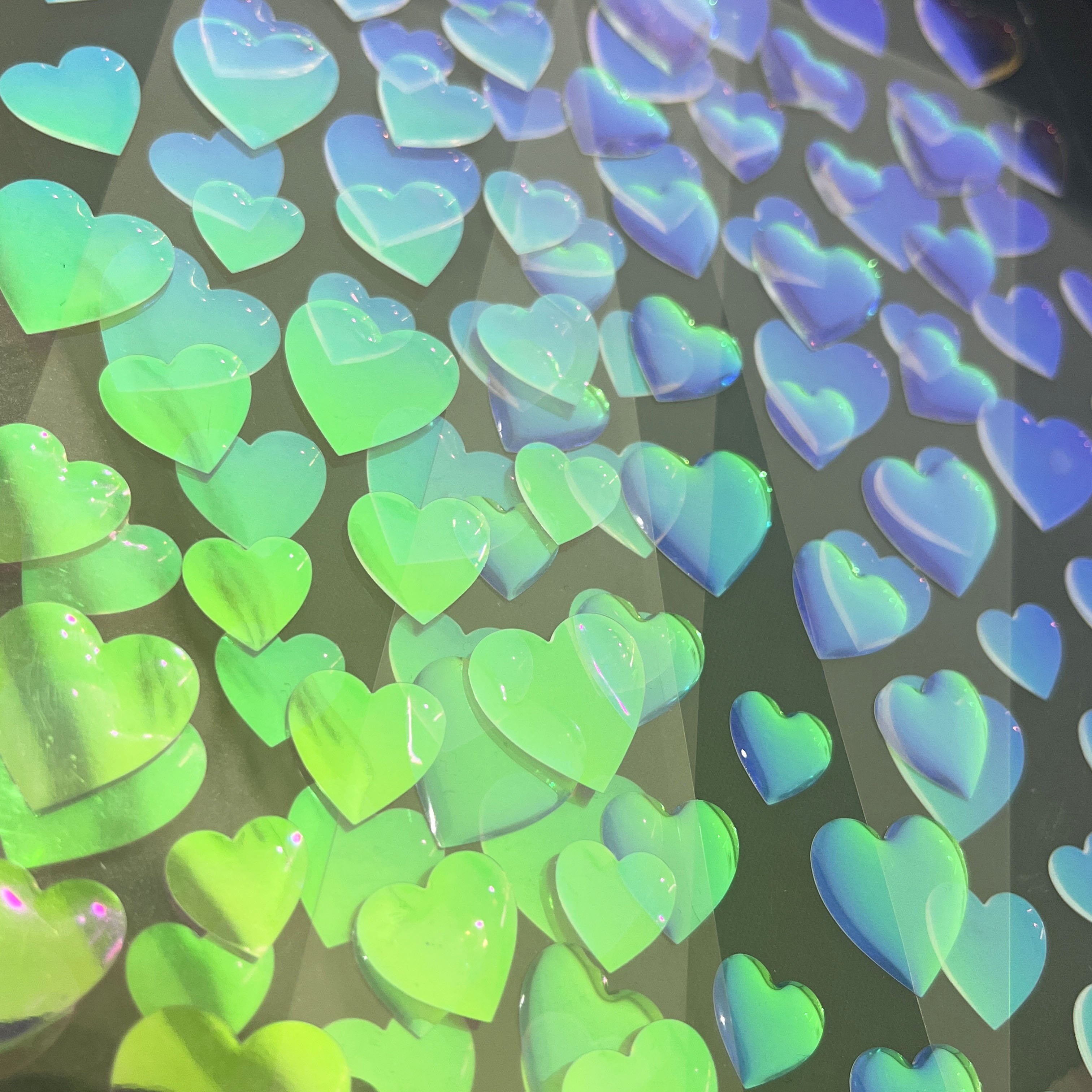 Custom 3d Stereo Epoxy Sticker Resin Waterproof Stickers Self Adhesive Reflective Kiss Cut Stickers Heart Shape Label Sheet