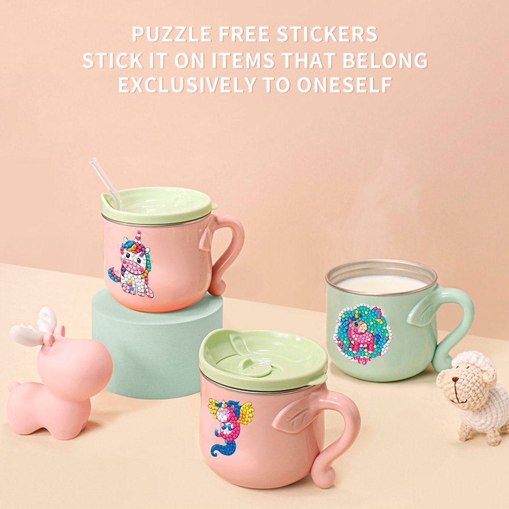 Children's Diamond Painting Sticker Set Diy Art Unicorn Diamond Painting Digital Stickers Children's Toy Gifts
