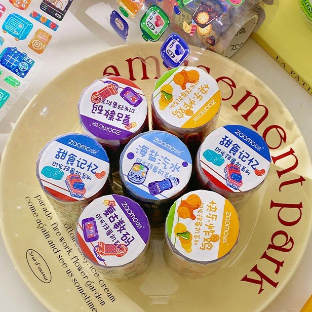 Hot Selling Custom Logo PET Tape Time Twister Series Cute DIY Decorative Cartoon Bright Starlight Film Sticker Washi Tape Roll