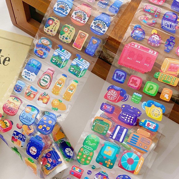 Hot Selling Custom Logo PET Tape Time Twister Series Cute DIY Decorative Cartoon Bright Starlight Film Sticker Washi Tape Roll