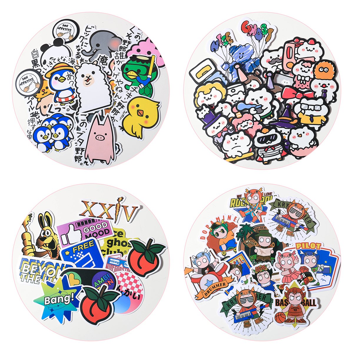 Custom Die Cut DiWaterproof Paper Vinyl Decorative Cartoon Stickers Sheets Digital Printing Vinyls Stickers Adhesive Sticker