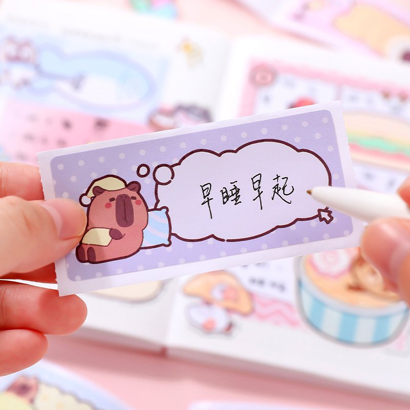 Simno Cartoon Animal Themed Creative Stationery Supplies Sticky Notes Scrapbook Decor Self-adhesive Paper Tape for Kids DIY