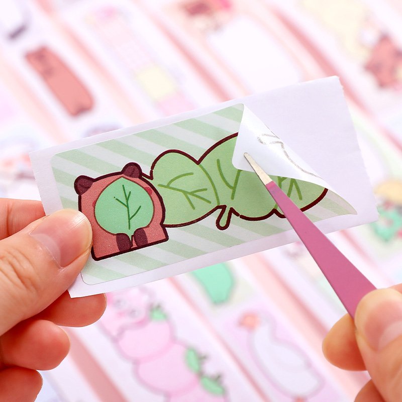 Simno Cartoon Animal Themed Creative Stationery Supplies Sticky Notes Scrapbook Decor Self-adhesive Paper Tape for Kids DIY