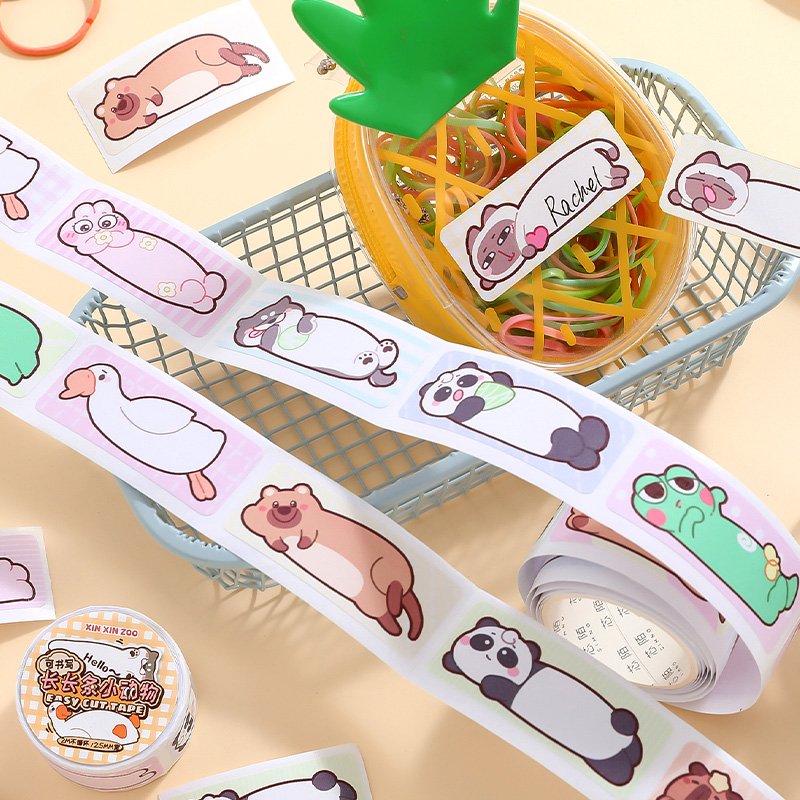 Simno Cartoon Animal Themed Creative Stationery Supplies Sticky Notes Scrapbook Decor Self-adhesive Paper Tape for Kids DIY