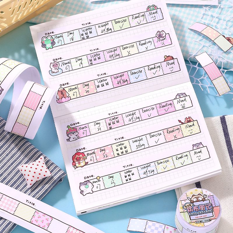 Simno Cartoon Animal Themed Creative Stationery Supplies Sticky Notes Scrapbook Decor Self-adhesive Paper Tape for Kids DIY