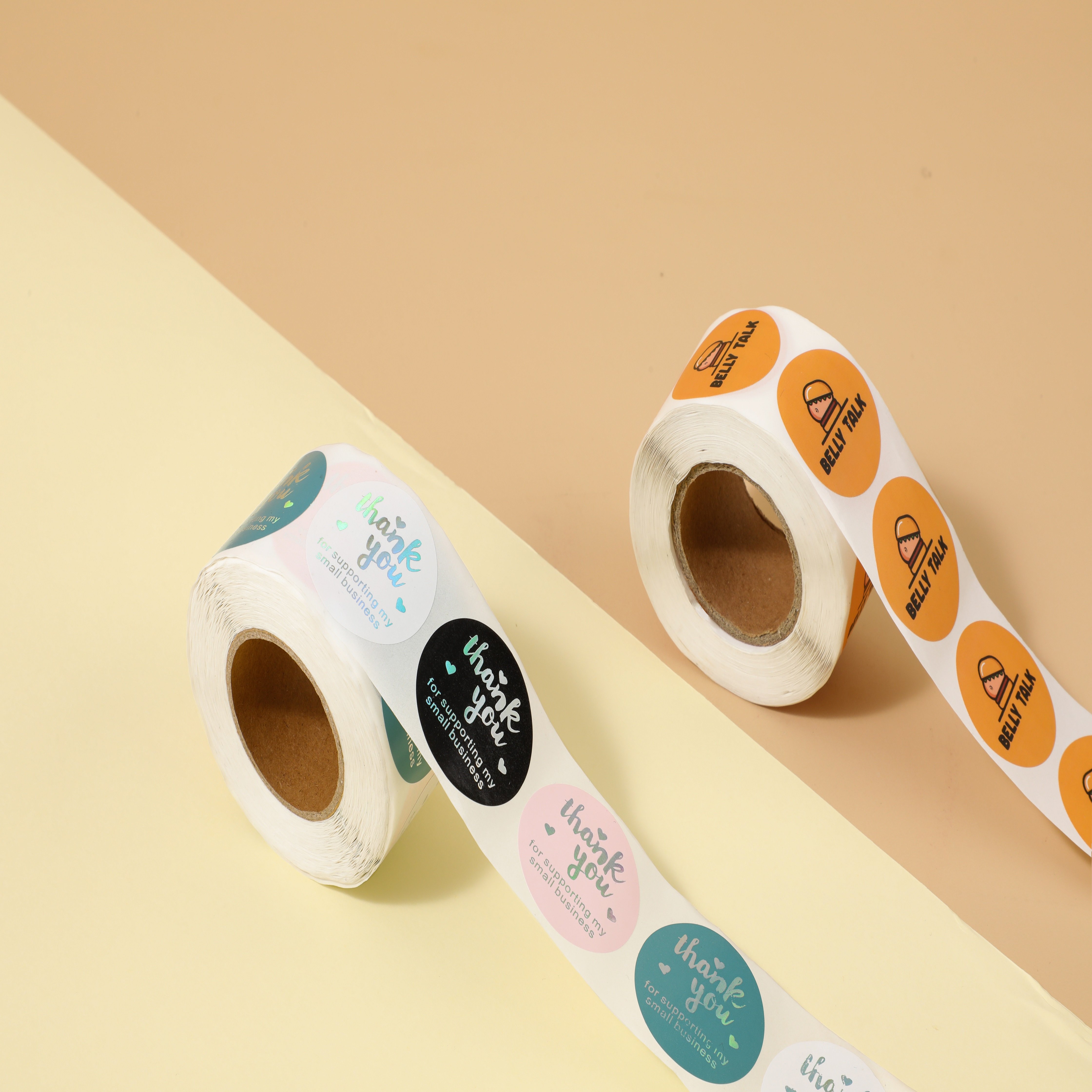 Custom Adhesive Cartoon PVC Decoration Vinyl Roll Sticker White Color Brand Logo Label for Packaging Roll Sticker