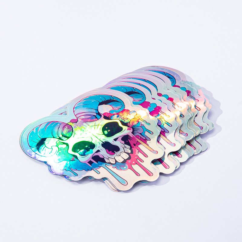 Customised Design Print Paper Outdoor Stickers Logo Decorative Rainbow Glitter Hologram Holographic Sticker