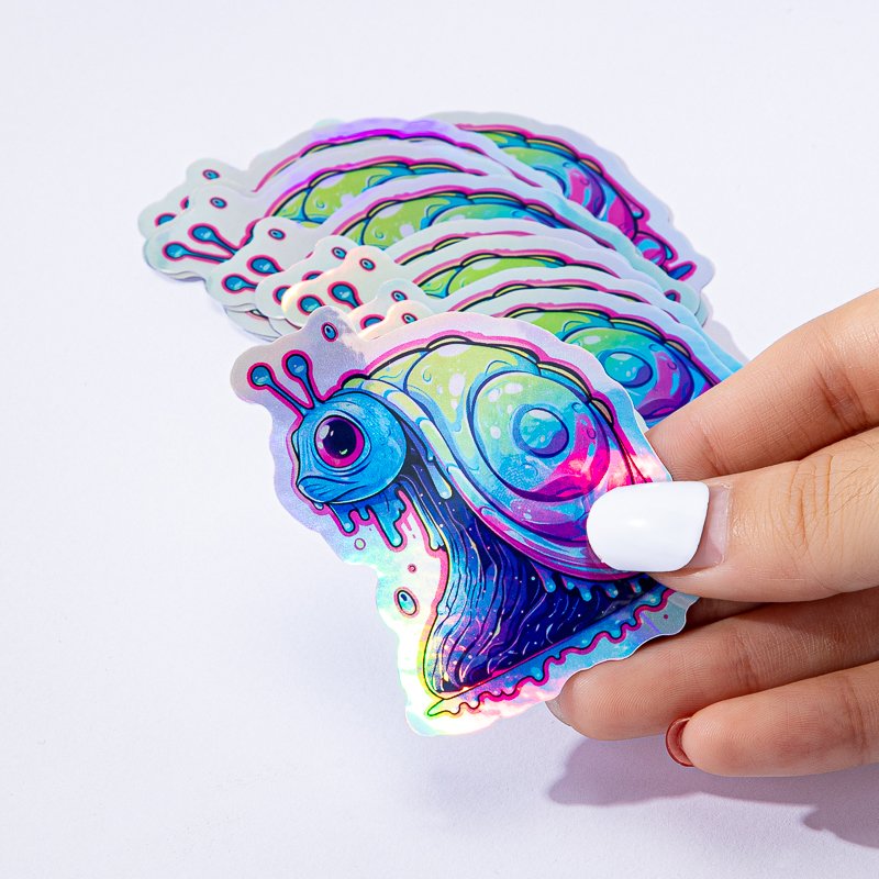 Customised Design Print Paper Outdoor Stickers Logo Decorative Rainbow Glitter Hologram Holographic Sticker