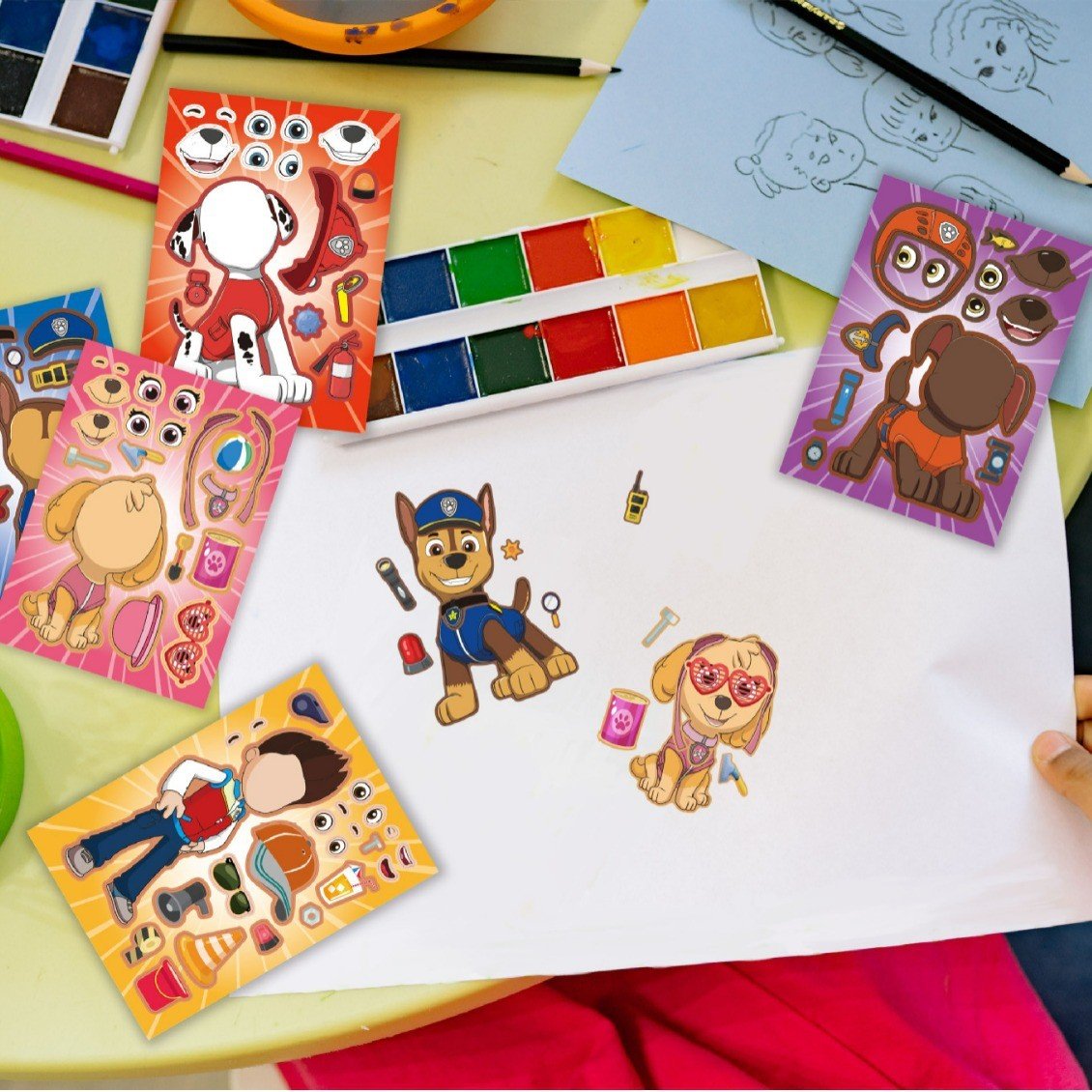 16 pcs in bags Children's animation cartoon parent-child interactive puzzle handbook Sticker