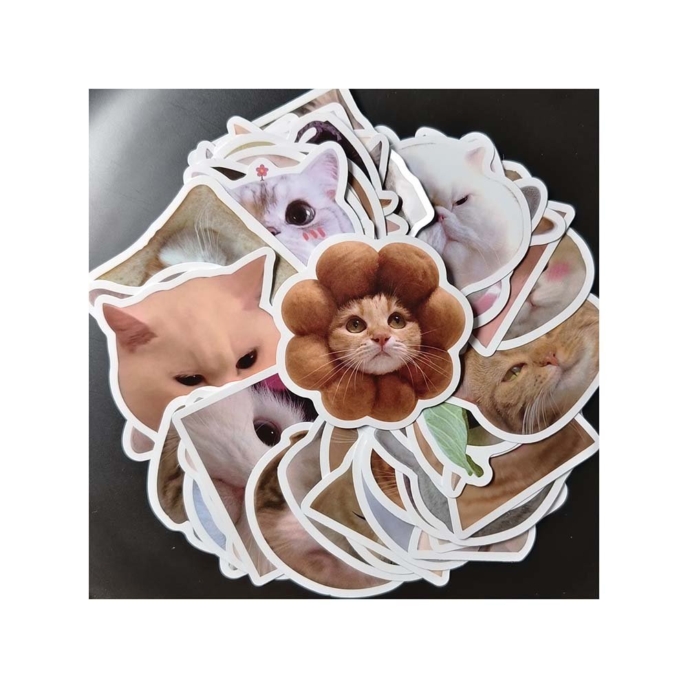 Wholesale Fashion Custom Cute Cats Adhesive Stickers 50pcs/bag for Kids Suitcase & Promotion Use Exclusive Design