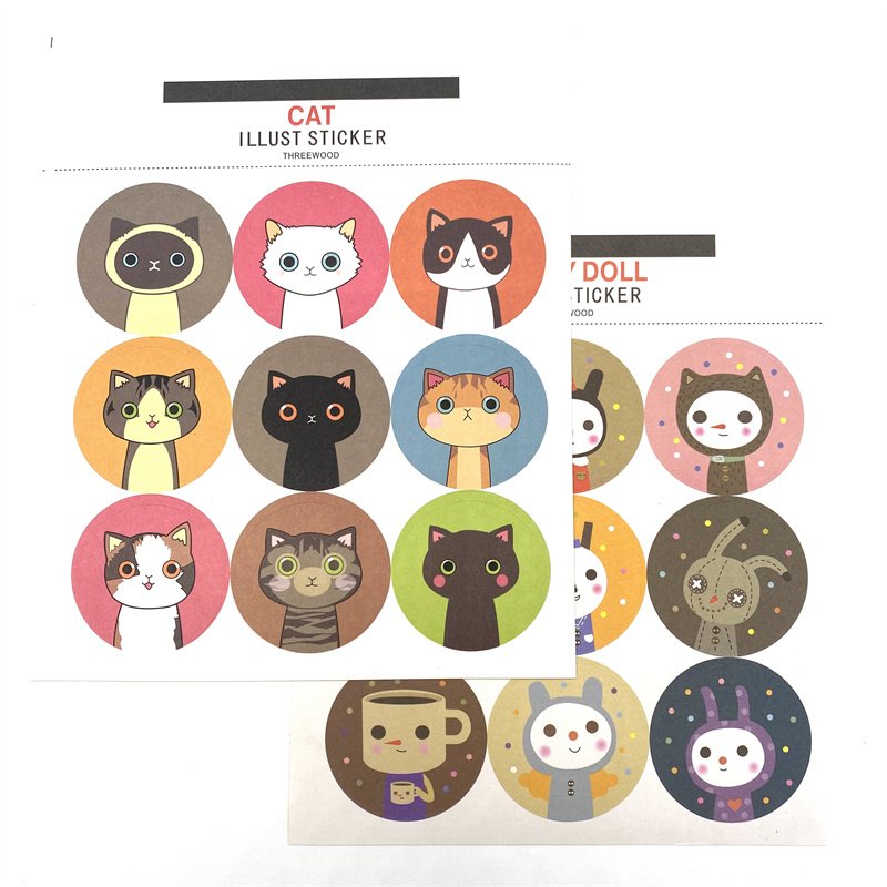 90sheets/pack Custom Pvc Stickers For Kids Glossy Or Matte Kiss Cut Cartoon Stickers Sheet