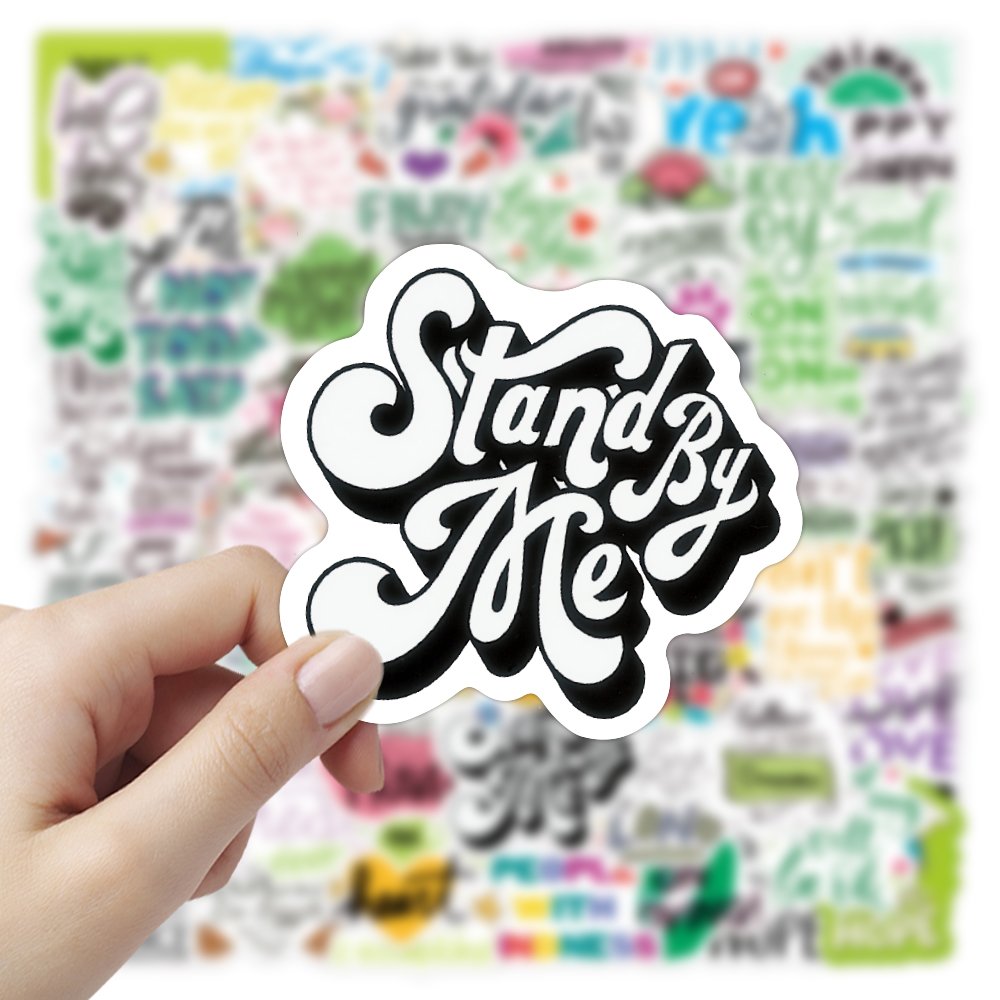 100pcs Waterproof Cute Cartoon Inspirational language Sticker for Car Laptop Phone Luggage Decor Inspirational Stickers Student