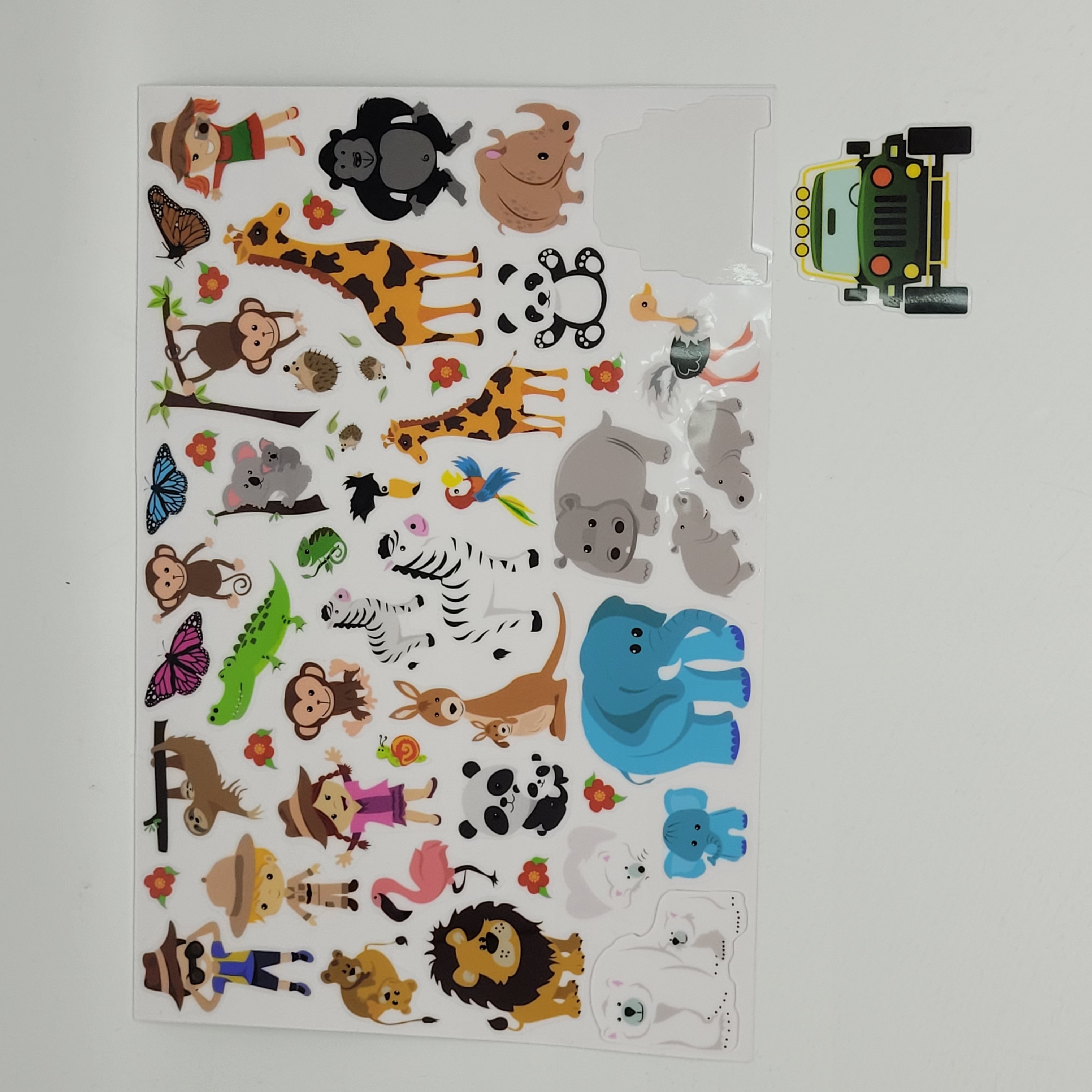 Custom reusable washable TPE TPR silicone children cartoon sticker animal craft