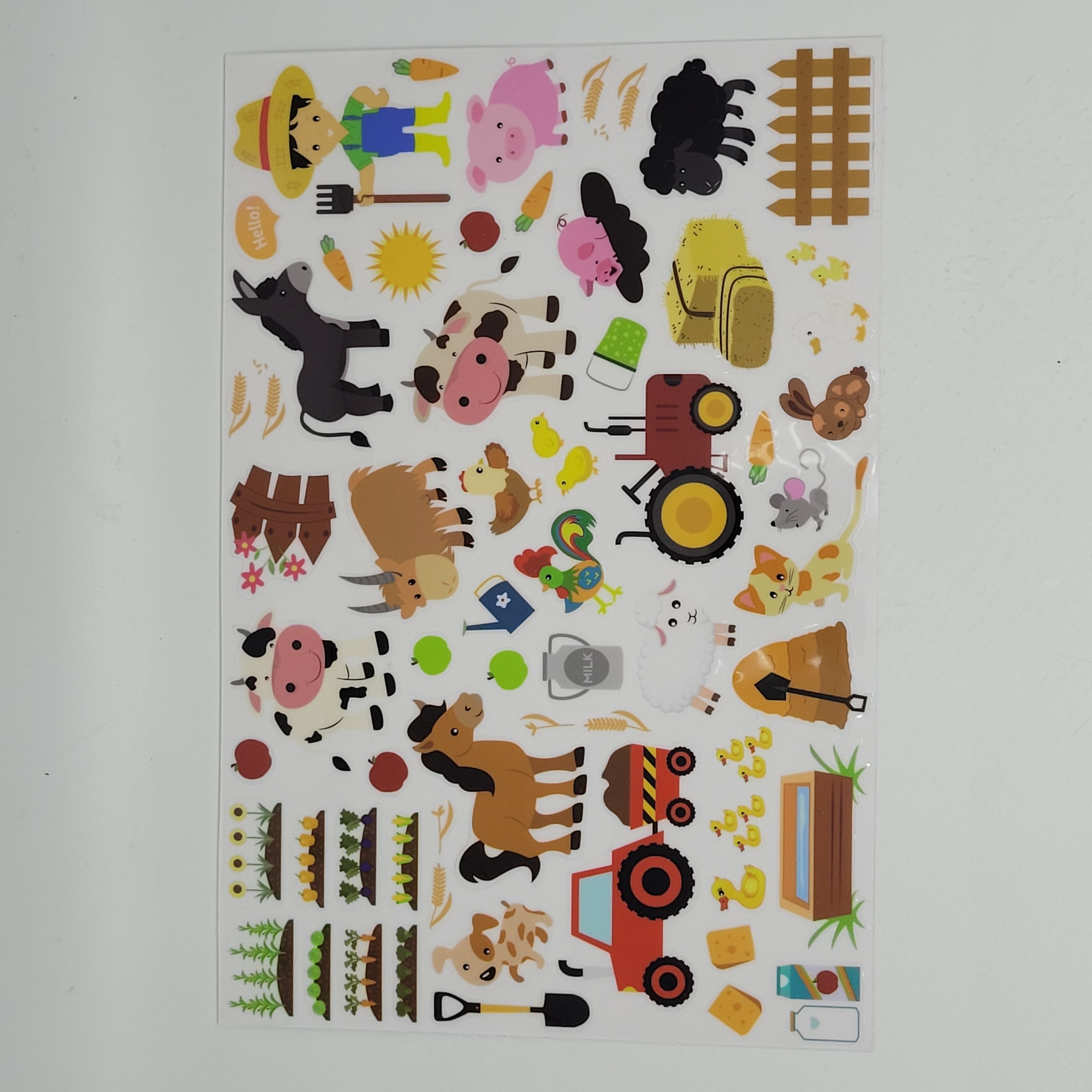 Custom reusable washable TPE TPR silicone children cartoon sticker animal craft