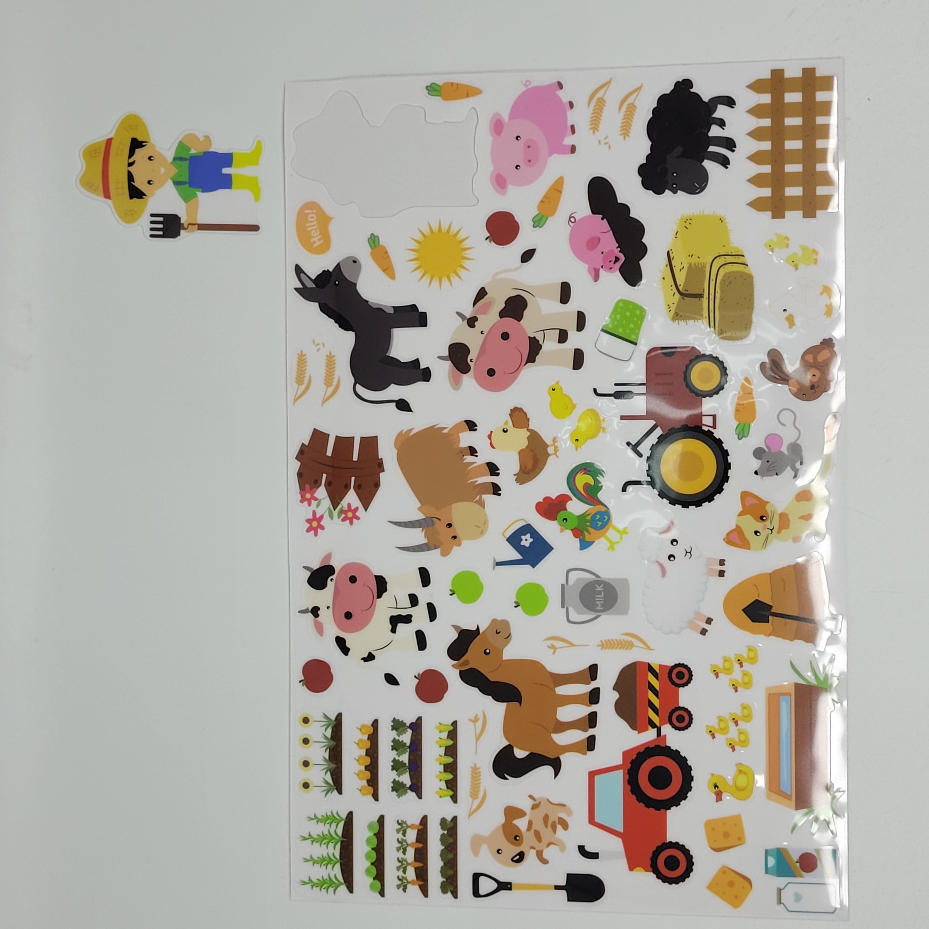 Custom reusable washable TPE TPR silicone children cartoon sticker animal craft