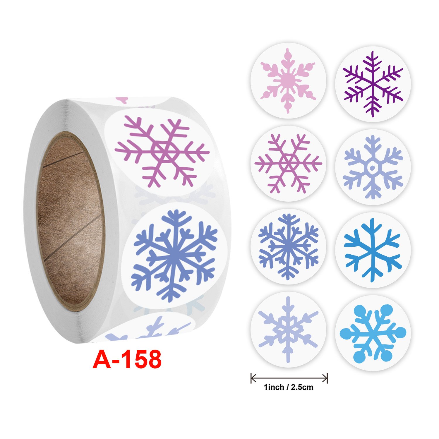 Factory direct sales1-inch Christmas stickers with cartoon patternslifestyle decoration labels customized adhesive labels