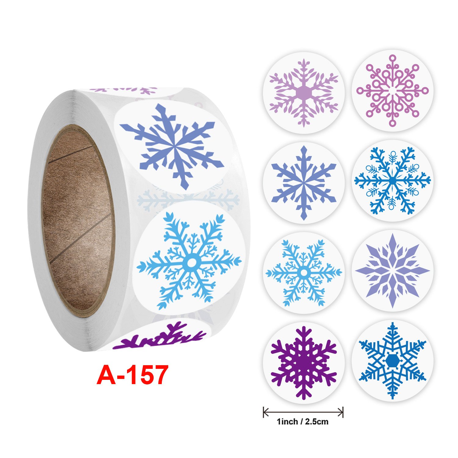 Factory direct sales1-inch Christmas stickers with cartoon patternslifestyle decoration labels customized adhesive labels