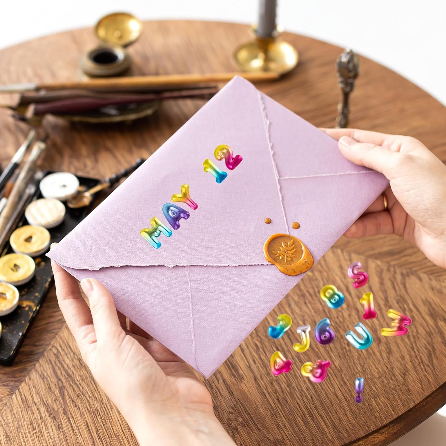 Self-Adhesive Glittering Puffy Letter & Number Stickers for Scrapbooking, 3D Colorful Epoxy Alphabet Number Stickers for DIY