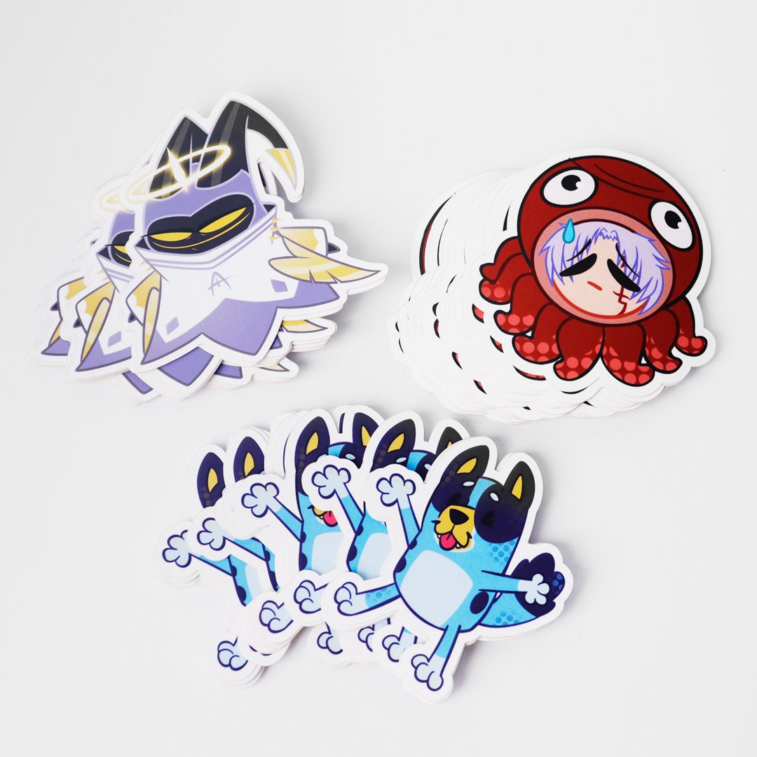 Custom Company Design Logo Self Adhesive Label Cartoon Vinyl sticker Printing Waterproof Die Cut Stickers
