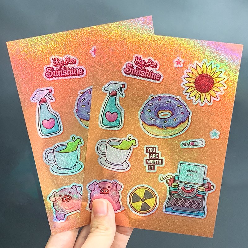 Custom A4 A5 A6 Adhesive Paper Planner Stickers Kiss Cut Sticker Sheet Printing for Kids