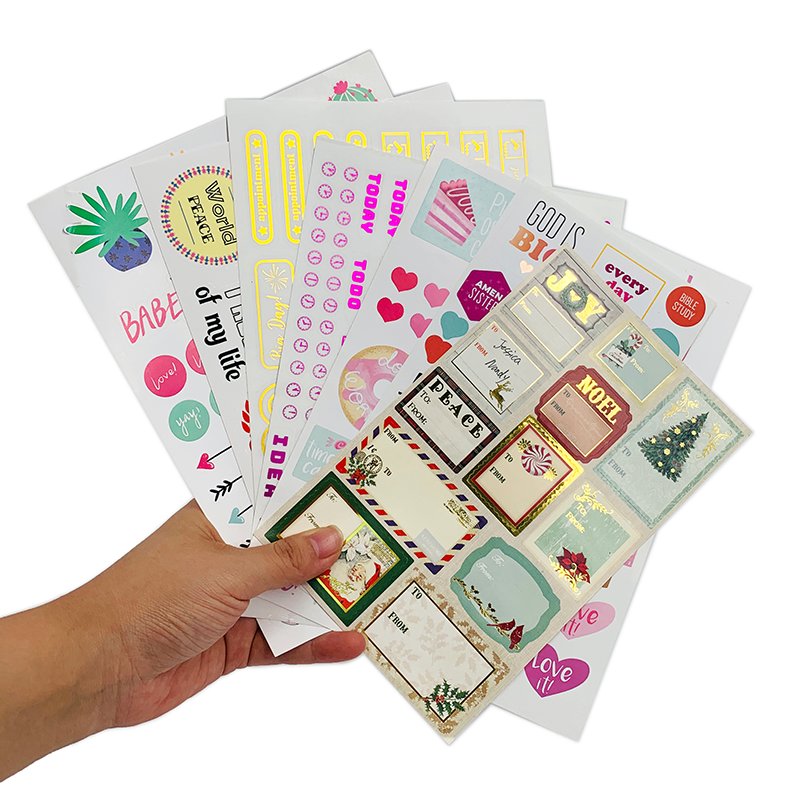 Custom A4 A5 A6 Adhesive Paper Planner Stickers Kiss Cut Sticker Sheet Printing for Kids