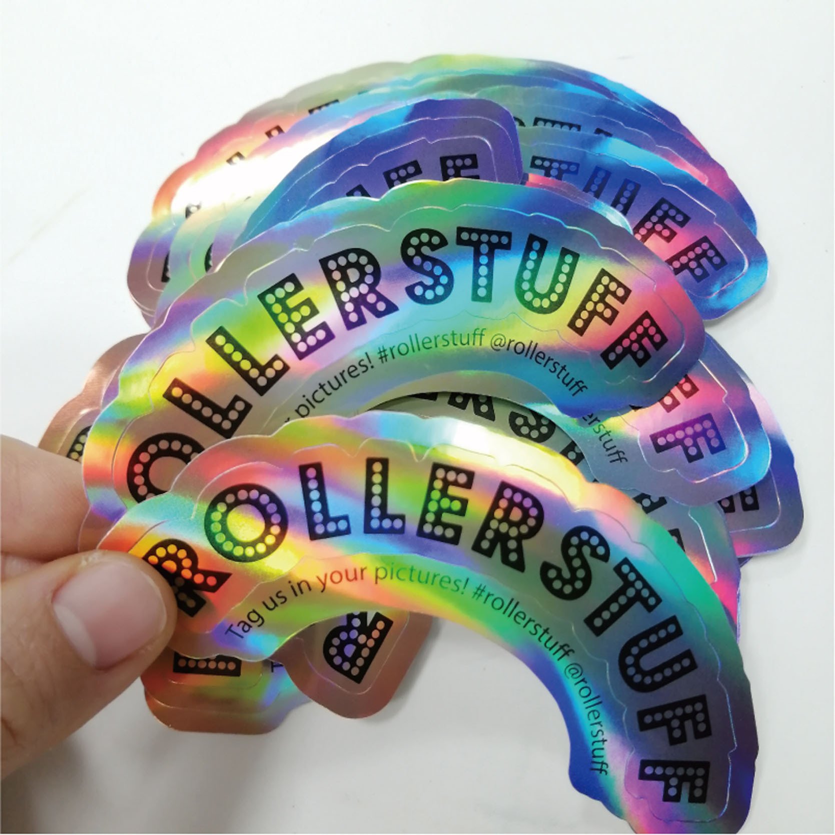 Custom Hologram Die Cut Sticker Adhesive Stickers Vinyl Waterproof Rainbow Printing Custom Logo Holographic Stickers for Kids