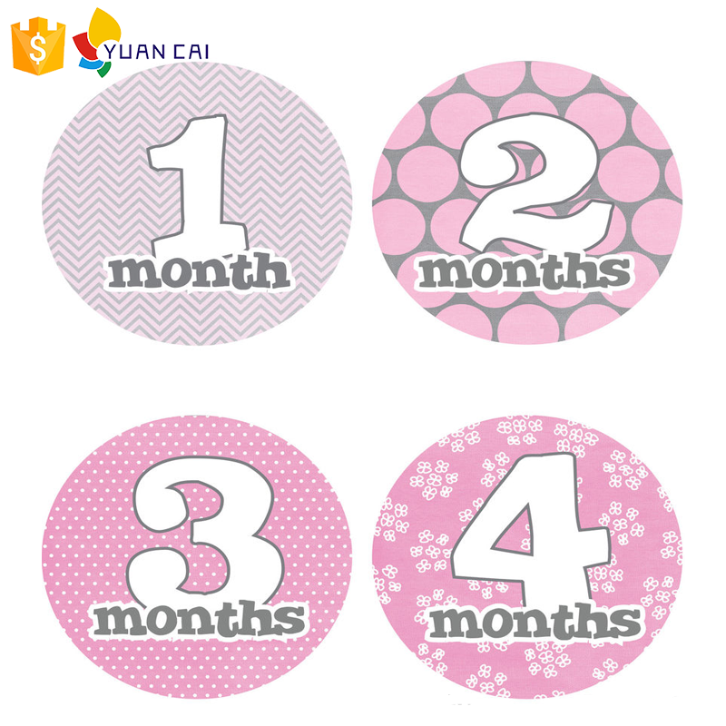 customized logo waterproof vinyl sticker printing Monthly Baby decorative Stickers Baby Boy Month 1-12 Milestone Sticker