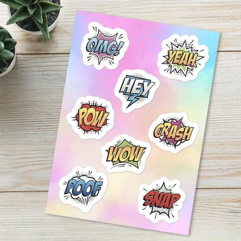 High Quality Eco friendly Promotional Self Adhesive Waterproof Custom Printing Anime Kiss Cut Vinyl Stickers Sheet for Kids