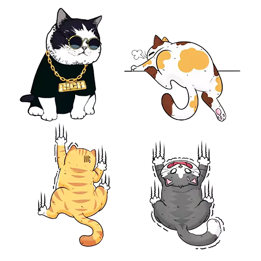 Weather Resistant Custom Logo Print PVC Vinyl Anime Funny Cat Decal Car Sticker