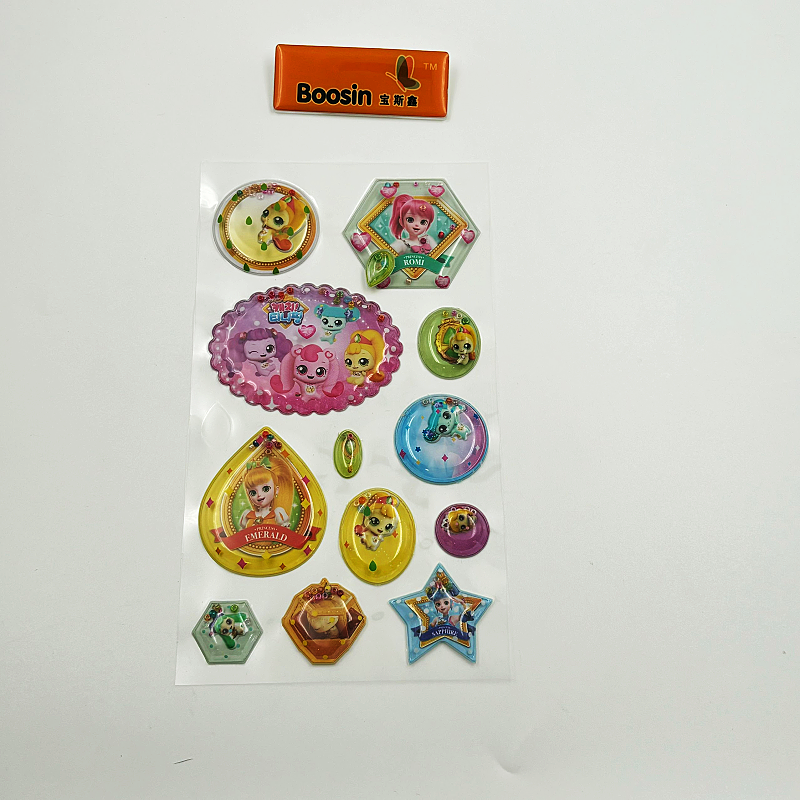 Hot Selling Custom Die Cut PVC Stickers Water Injection UV Printed Adhesive Labels PET and Plastic Material