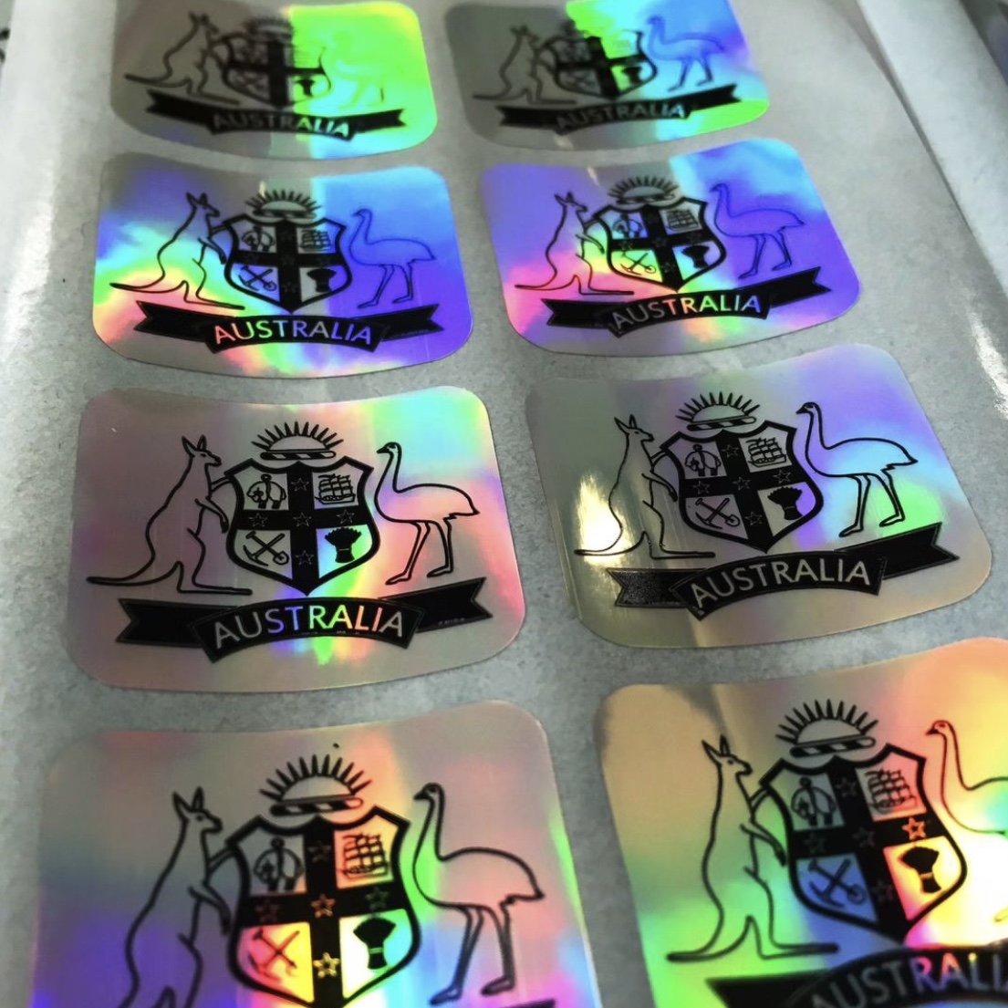 Custom Design Logo Printed Holographic Stickers pink cartoon Rainbow Hologram Sticker Printing For Promotion