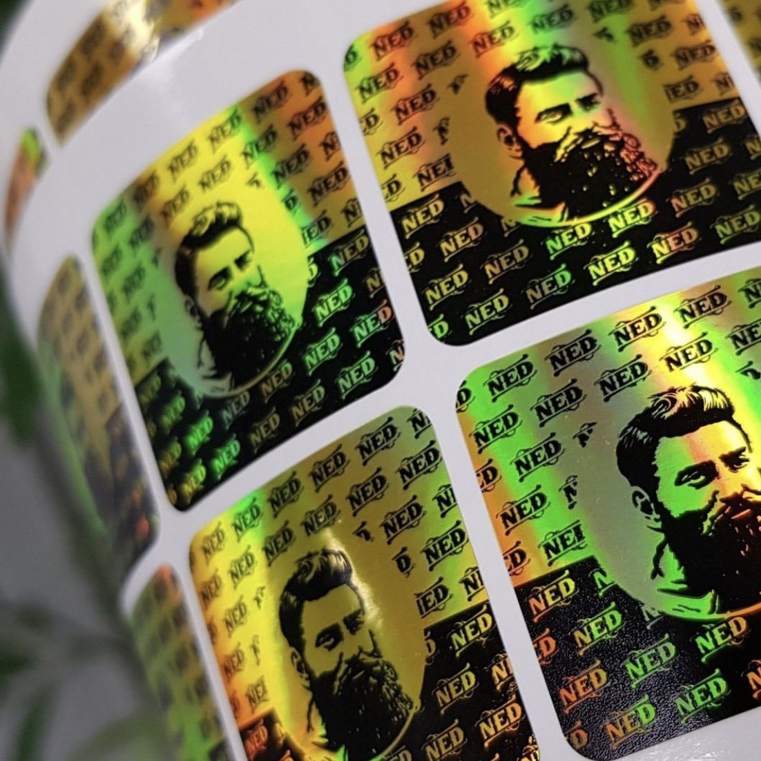 Custom Design Logo Printed Holographic Stickers pink cartoon Rainbow Hologram Sticker Printing For Promotion