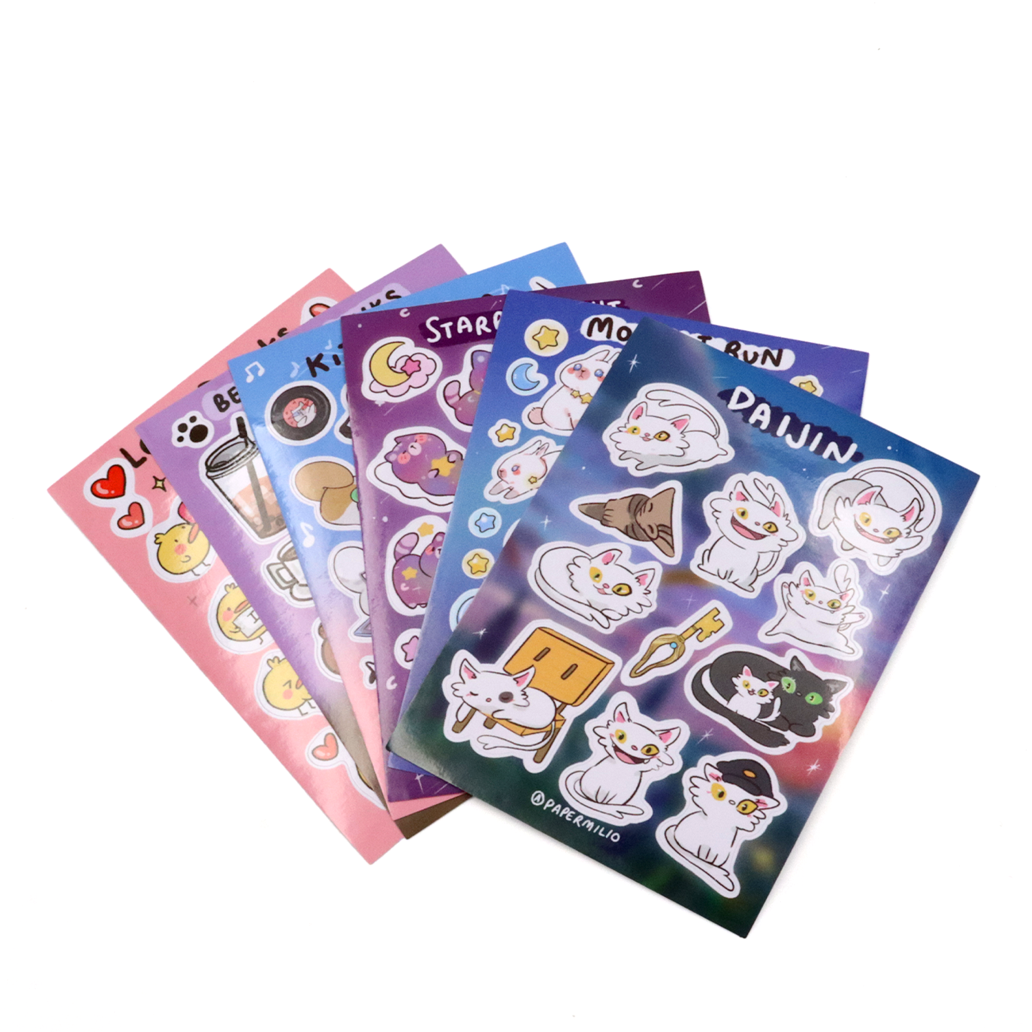 Personalized Logo Custom Self adhesive Vinyl Waterproof Kiss Cut Cartoon Sticker Sheet Printing