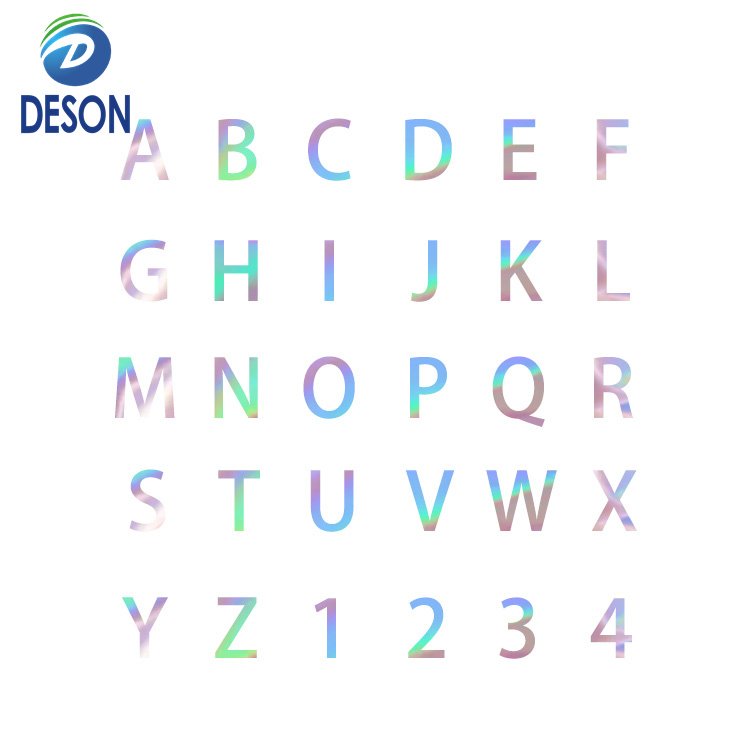 Deson Die Cut Self Adhesive Waterproof Colourful Rainbow Reflective Glitter PVC Laser Silver Gold Holographic Stickers