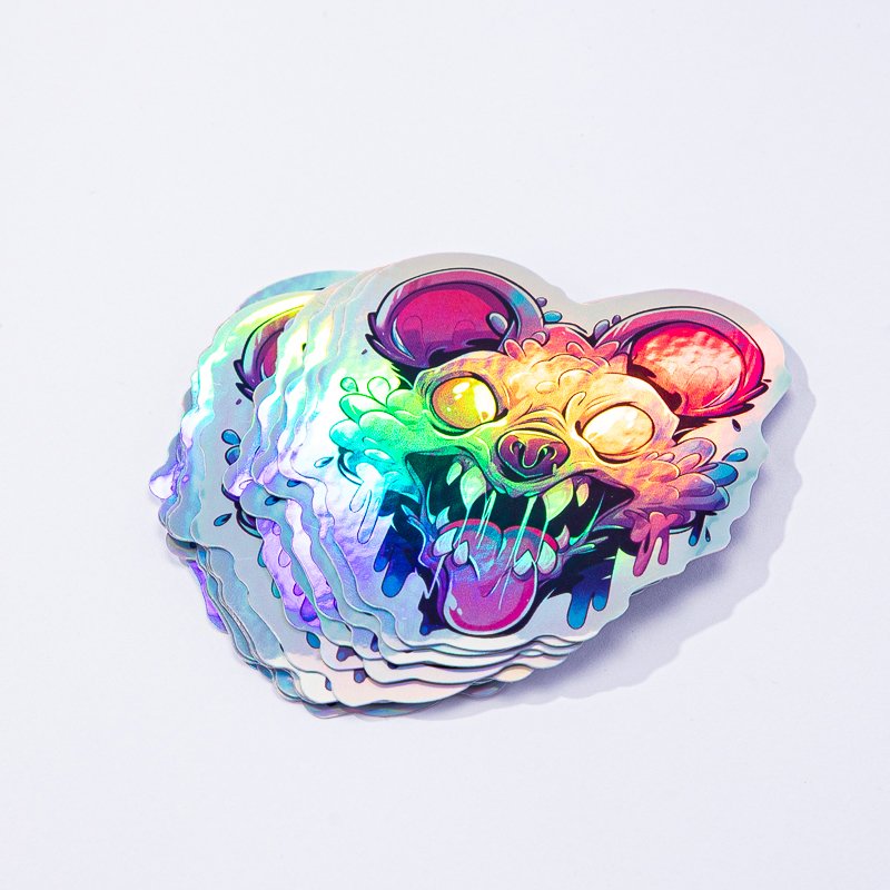 Custom Personalized Logo Vinyl Sticker Die Cut Printing Digital Label Waterproof Reusable Hologram Holographic Stickers