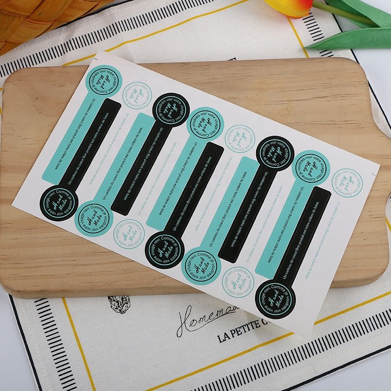 Box printing custom logo die cut decorative cartoon barcode label sticker sheet