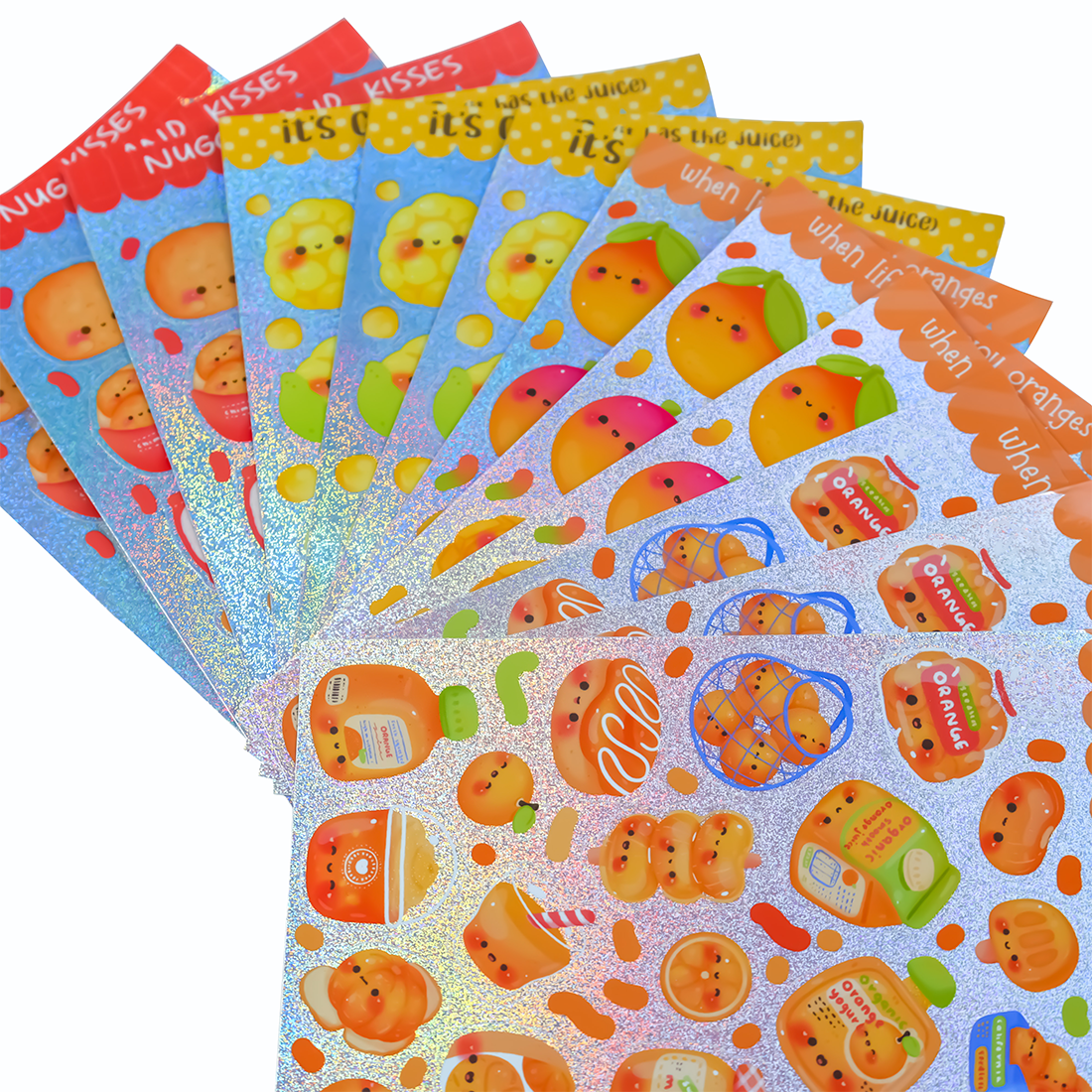 Custom Label Cartoon Waterproof Kiss Cut Sticker Logo Self-adhesive Holographic Effect Kiss Cut Sticker