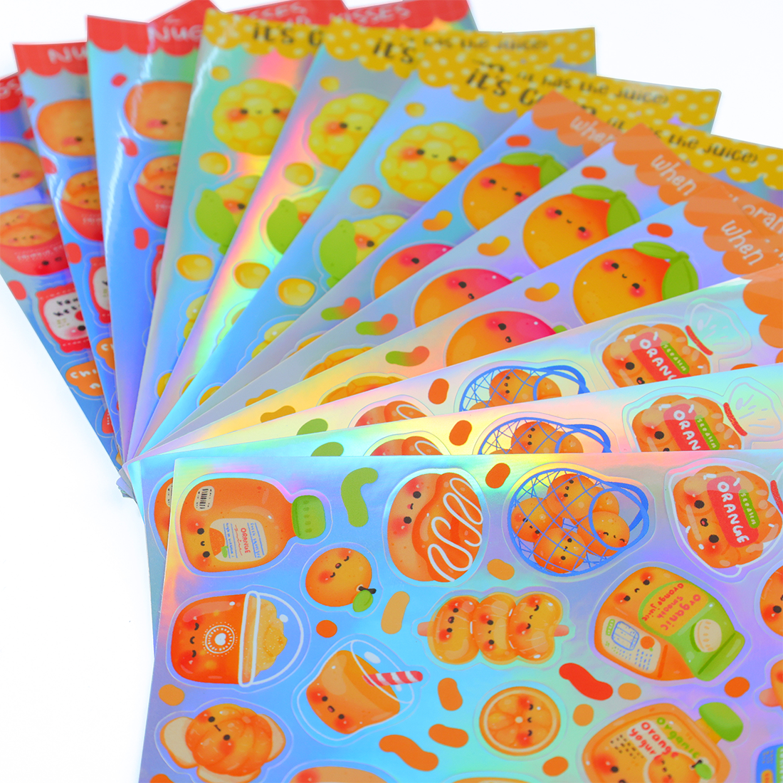 Custom Label Cartoon Waterproof Kiss Cut Sticker Logo Self-adhesive Holographic Effect Kiss Cut Sticker