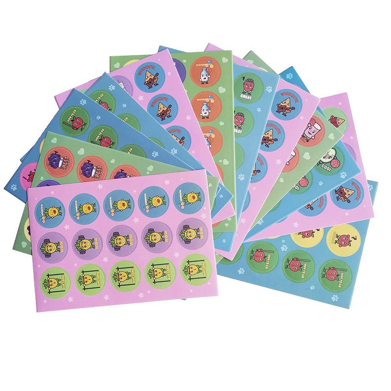 Manufacturer Direct Selling Round Shape Cartoon Scent Sticker Waterproof Stickers For Children