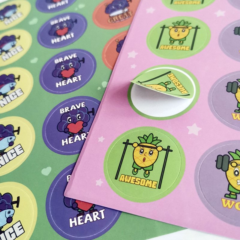 Manufacturer Direct Selling Round Shape Cartoon Scent Sticker Waterproof Stickers For Children