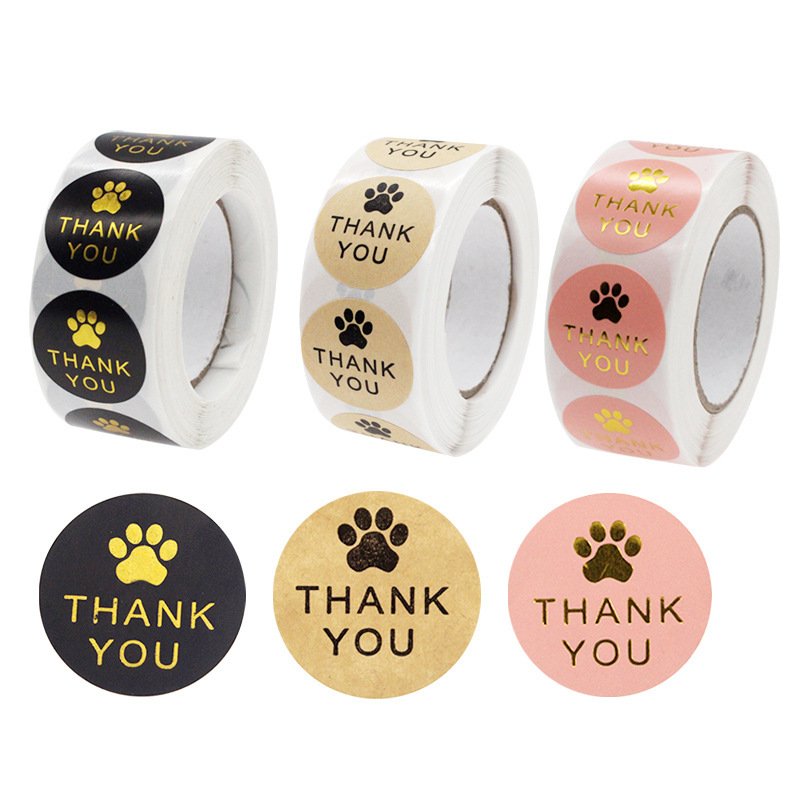 1inch gold foil round label sticker clothes candle gift packaging thank you for supporting my small business stickers roll