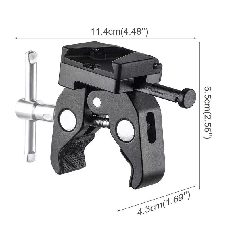 Jingying Photo Studio Accessory Super Crab Clamp Universal V-Lock Mount Quick Release Adapter For DSLR Camera Battery