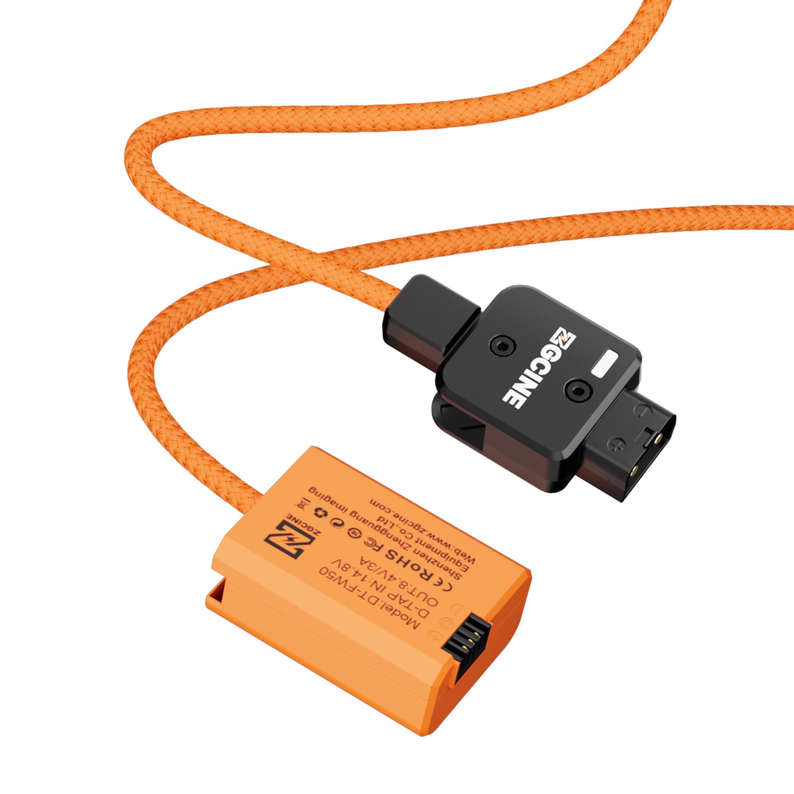 ZGCINE D TAP FW50 USB-C to NP-FW50 Dummy Battery Cable PD Input 180° Adjustment FW50 Dummy Battery