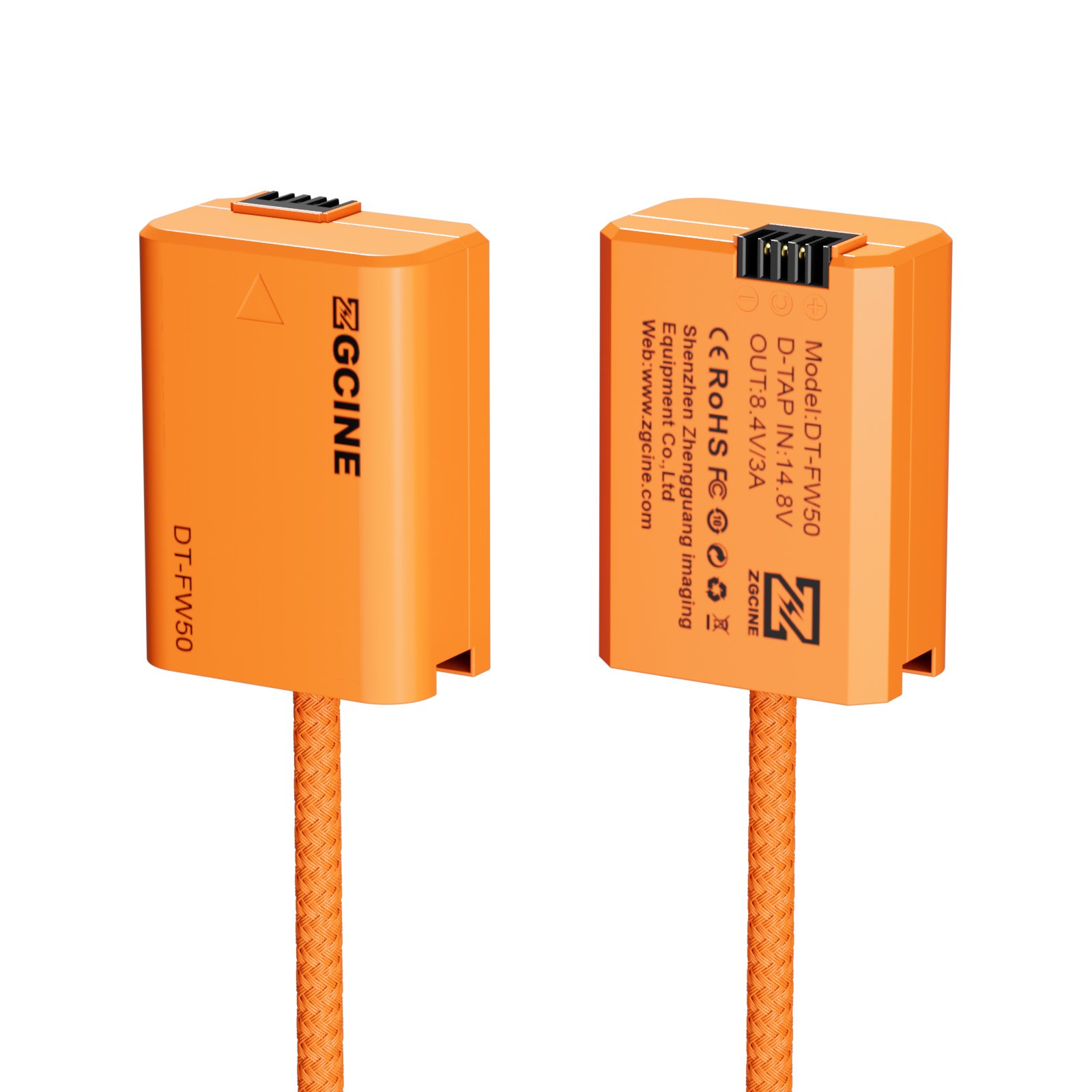 ZGCINE D TAP FW50 USB-C to NP-FW50 Dummy Battery Cable PD Input 180° Adjustment FW50 Dummy Battery