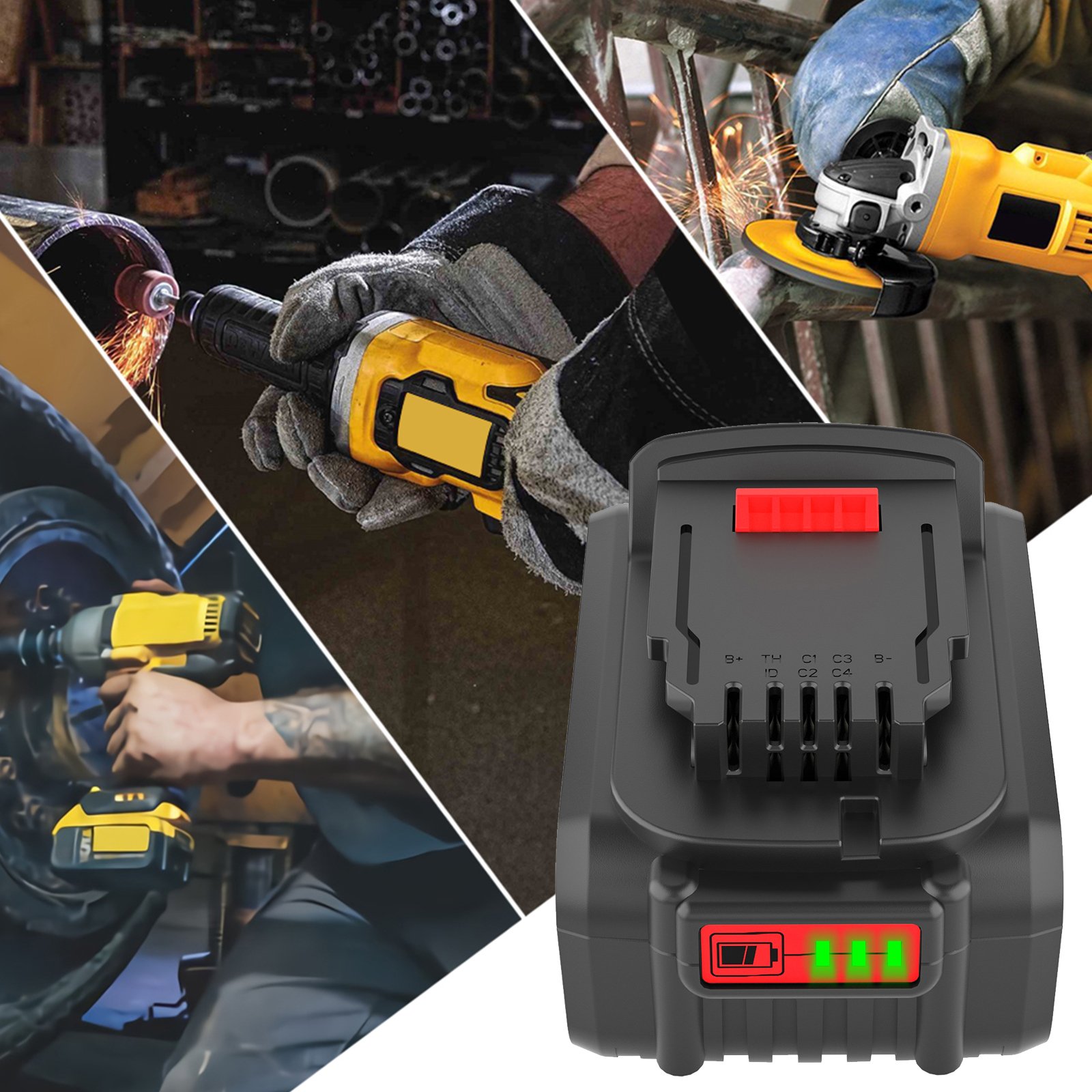 Replacement 20V Power Tool Battery Lithium Ion Battery Pack For Power Tool Cordless Drill Combo Kit DCB200