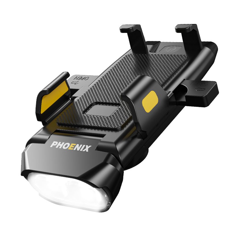 Phoenix Wholesale Rechargeable Head Spoke Mountain Front Accessories Motor Signal Led Waterproof Bike Light With Phone Holder