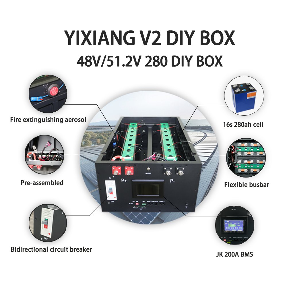 YIXIANG V2 BOX EU Stock 280Ah Lifepo4 Battery Pack Box With Fire Extinguishing Aerosol Lifepo4 Battery Accessories