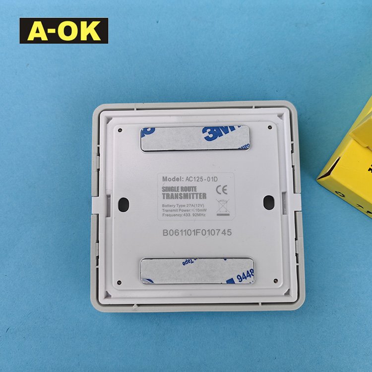 A-OK AC125-01 Wholesale Single Channel Wall-mount Magnetic Mounting Touch Screen Remote Control For Curtain Motor