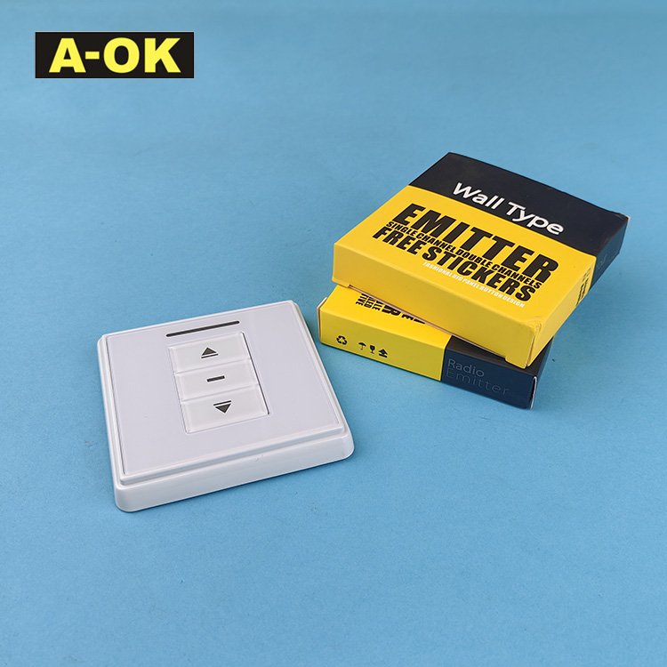 A-OK AC125-01 Wholesale Single Channel Wall-mount Magnetic Mounting Touch Screen Remote Control For Curtain Motor