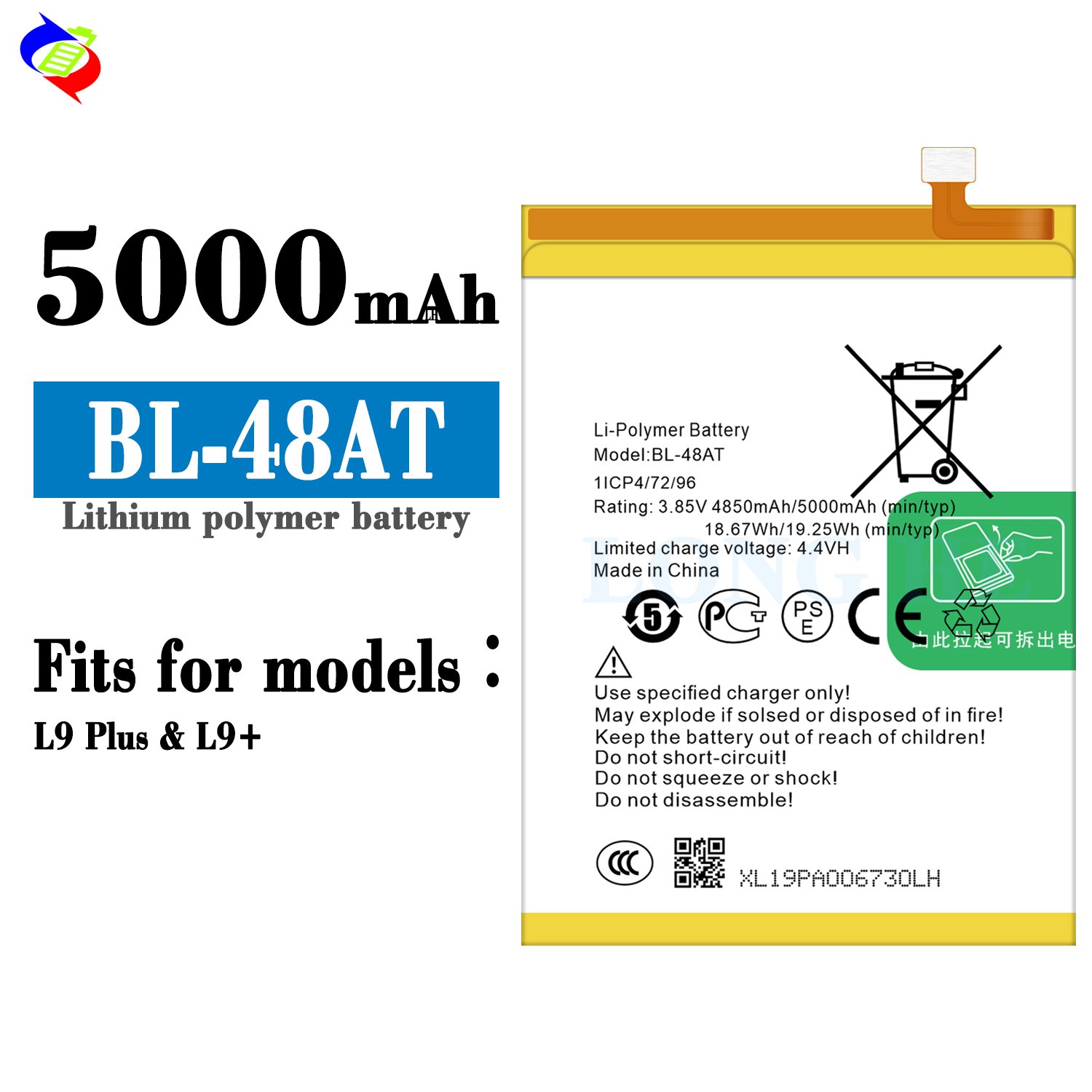 BL-48AT 4850mAh mobile phone battery for Tecno L9 Plus batteries